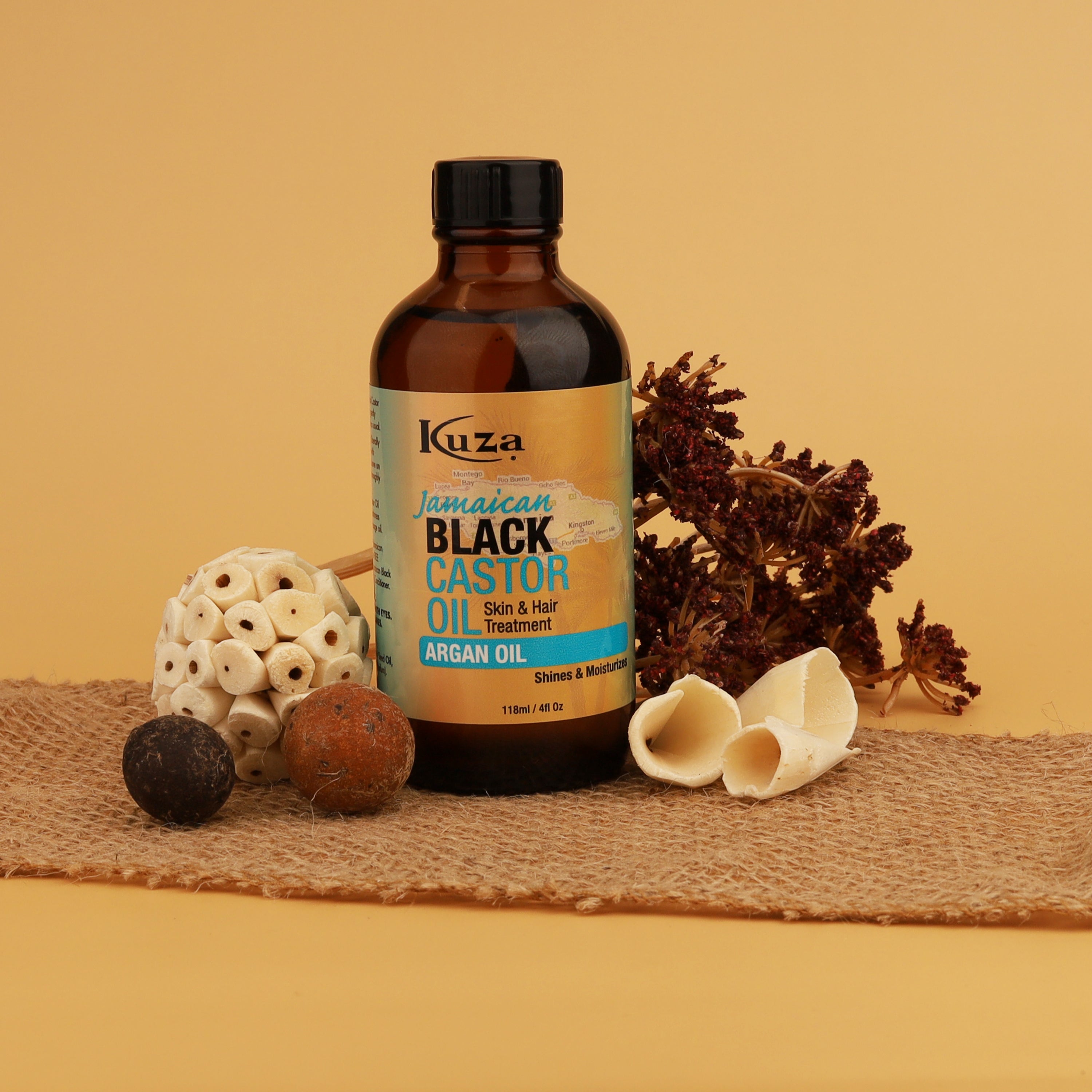 Kuza Jamaican Black Castor Oil Treatment olio capelli argan 118 ml anticrespo