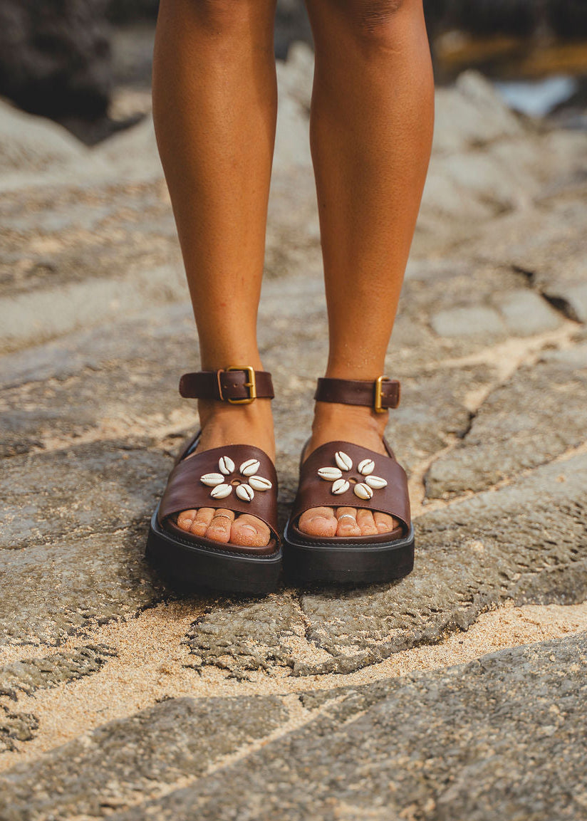 Gypsea Sol Strappy Soles sandali cuoio 35 marrone