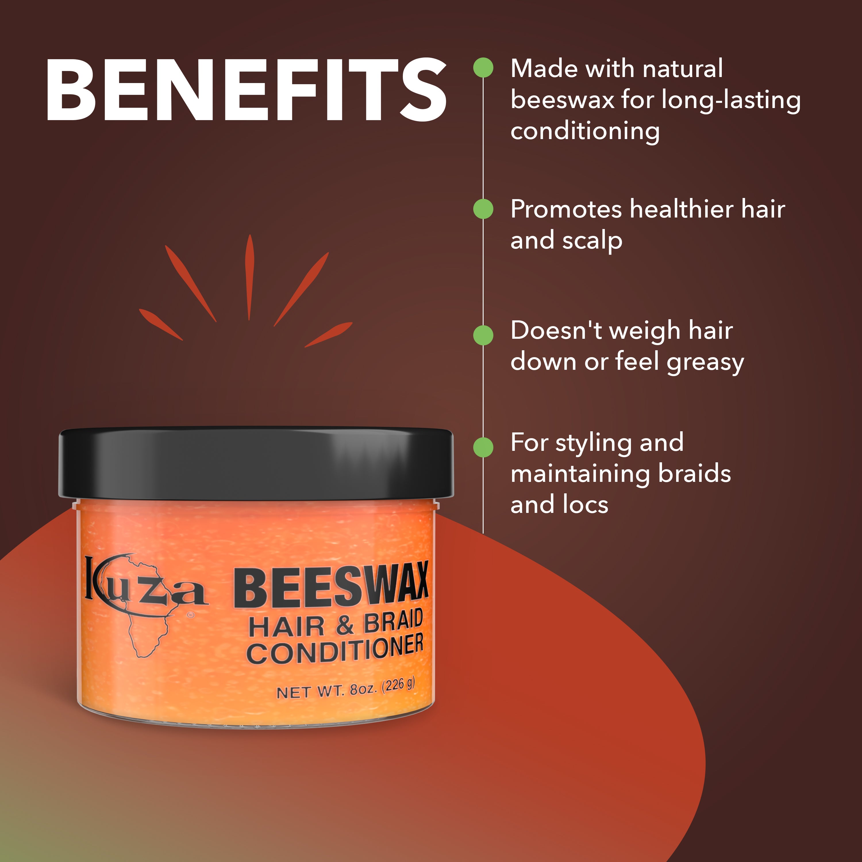 Kuza Beeswax Hair Braid Conditioner balsamo trecce 227 g cera d'api