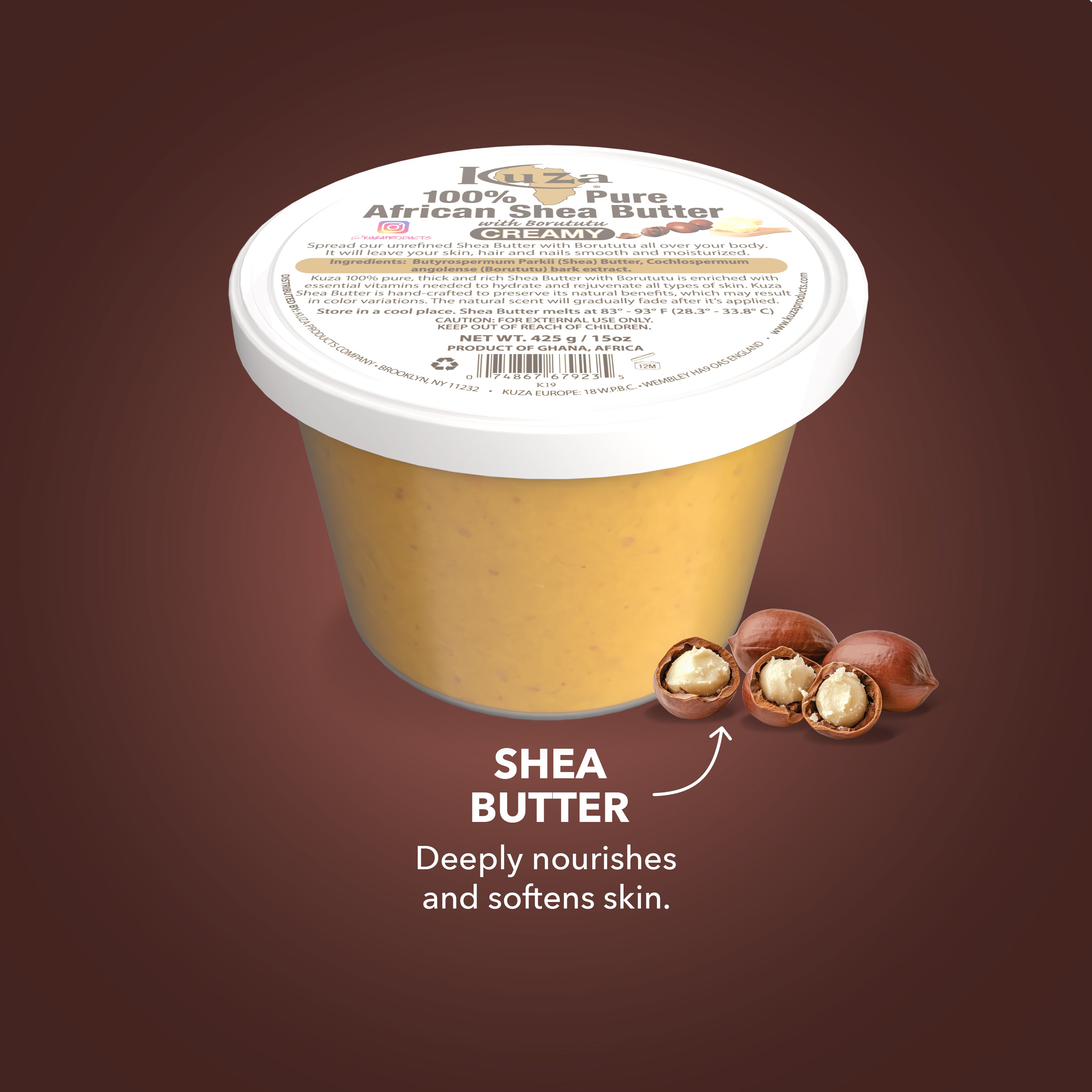 Kuza African Shea Butter burro giallo 425 g idratante