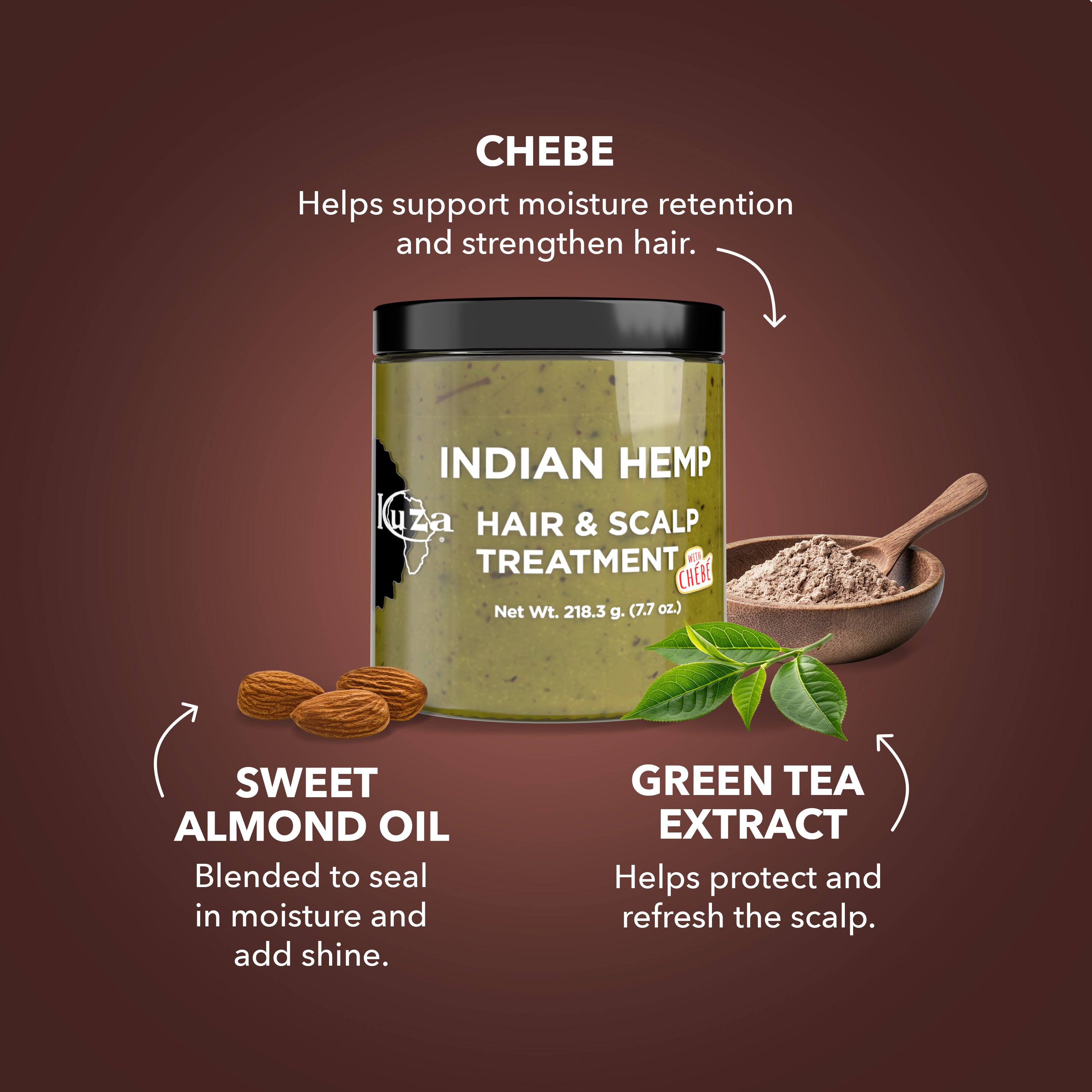 Kuza Indian Hemp Chebe trattamento capelli 218 g rinforzante