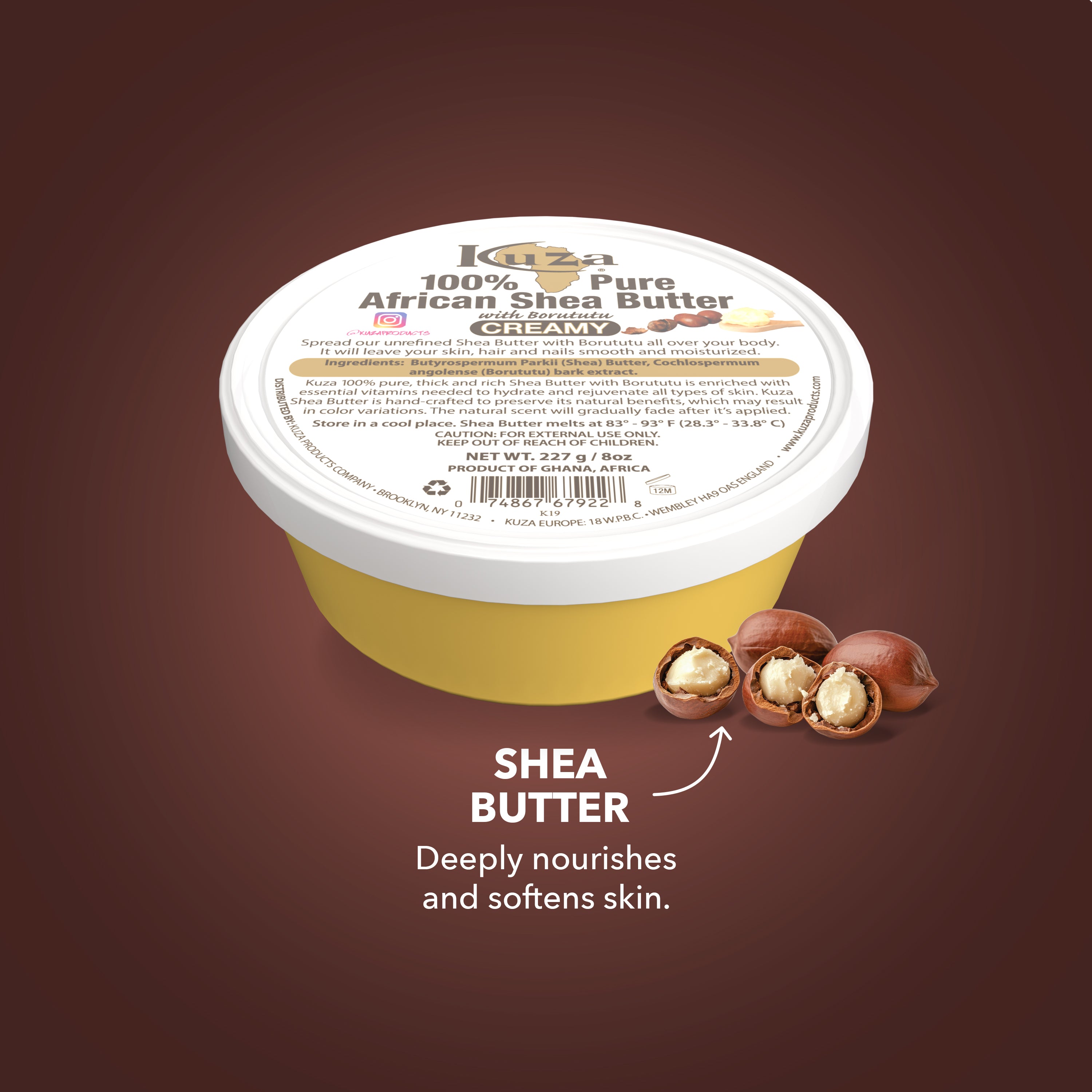Kuza African Shea Butter burro corpo creamy yellow 227 g idratante