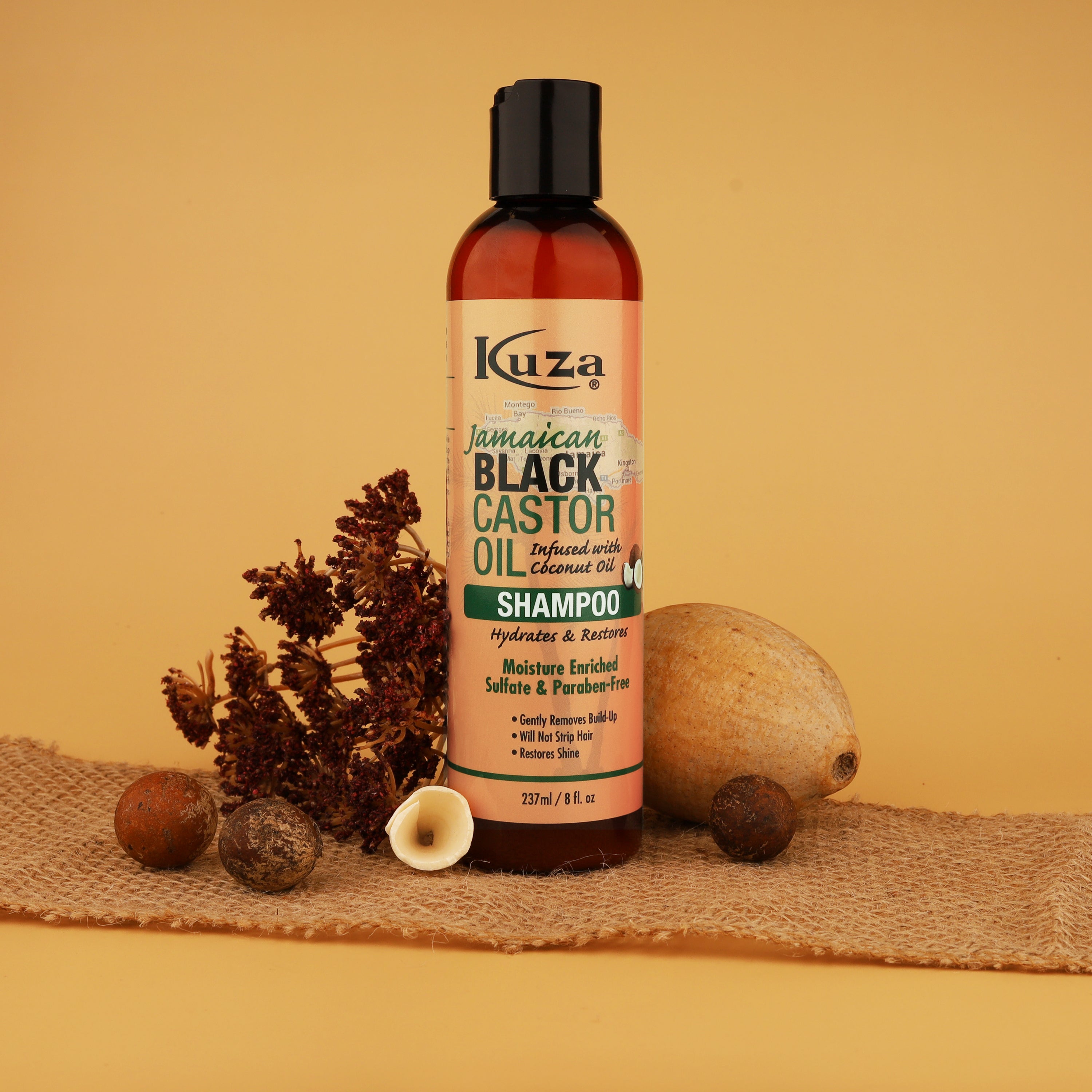 Kuza Jamaican Black Castor Oil shampoo capelli cocco 237 ml delicato