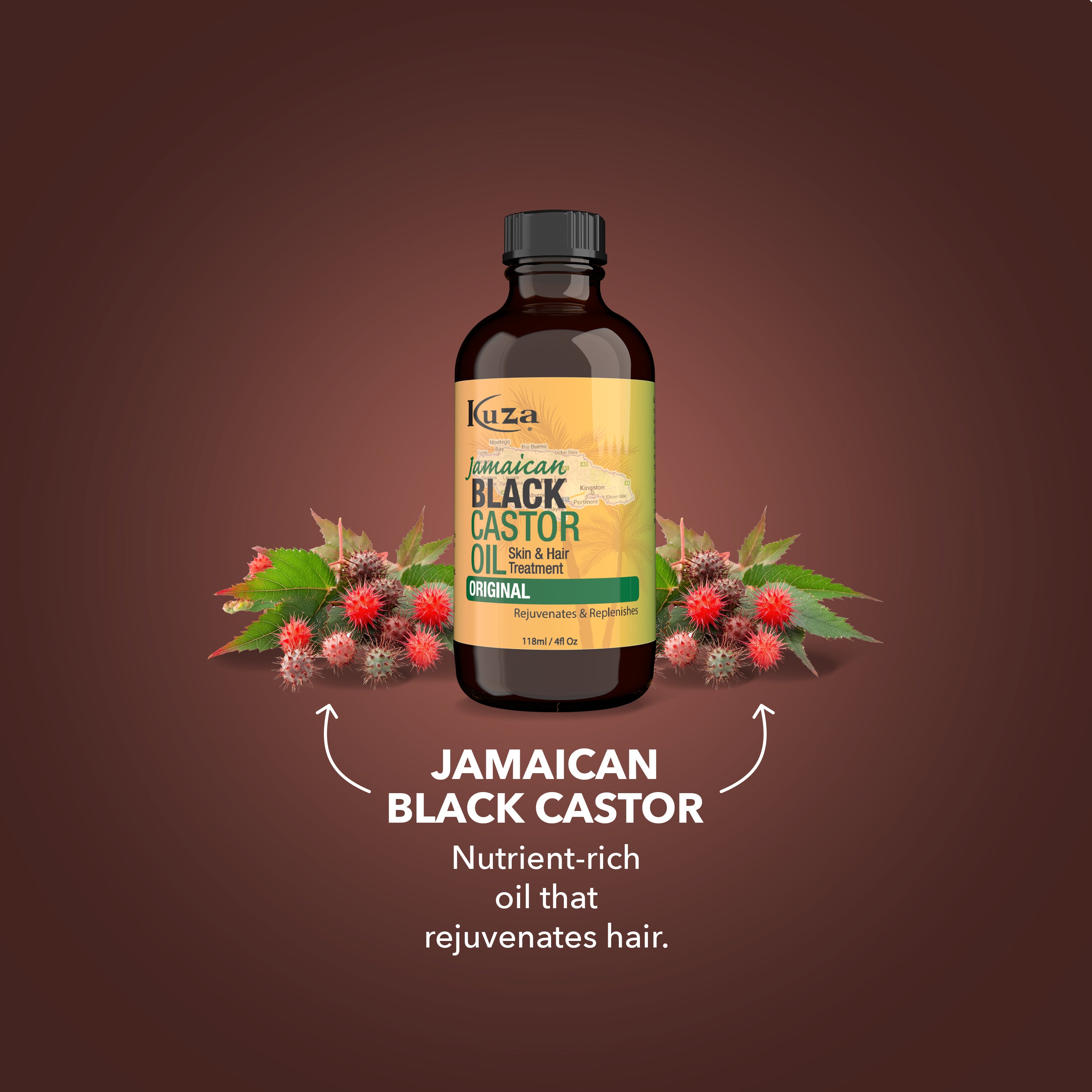 Kuza Jamaican Black Castor Oil olio 4 oz originale