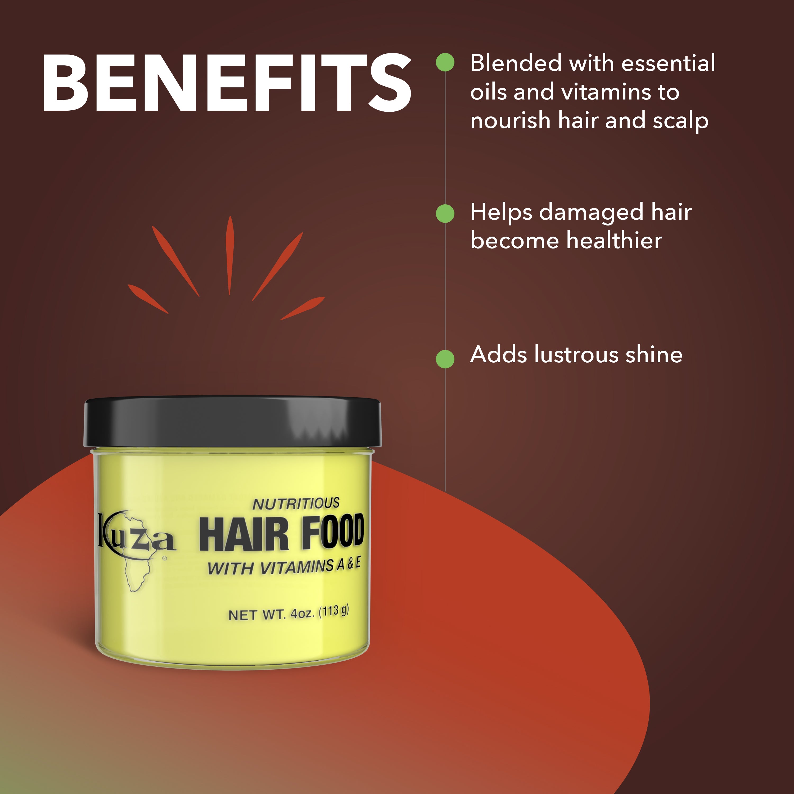 Kuza Nutritious Hair Food capelli vitamine A E 113 g riparatore