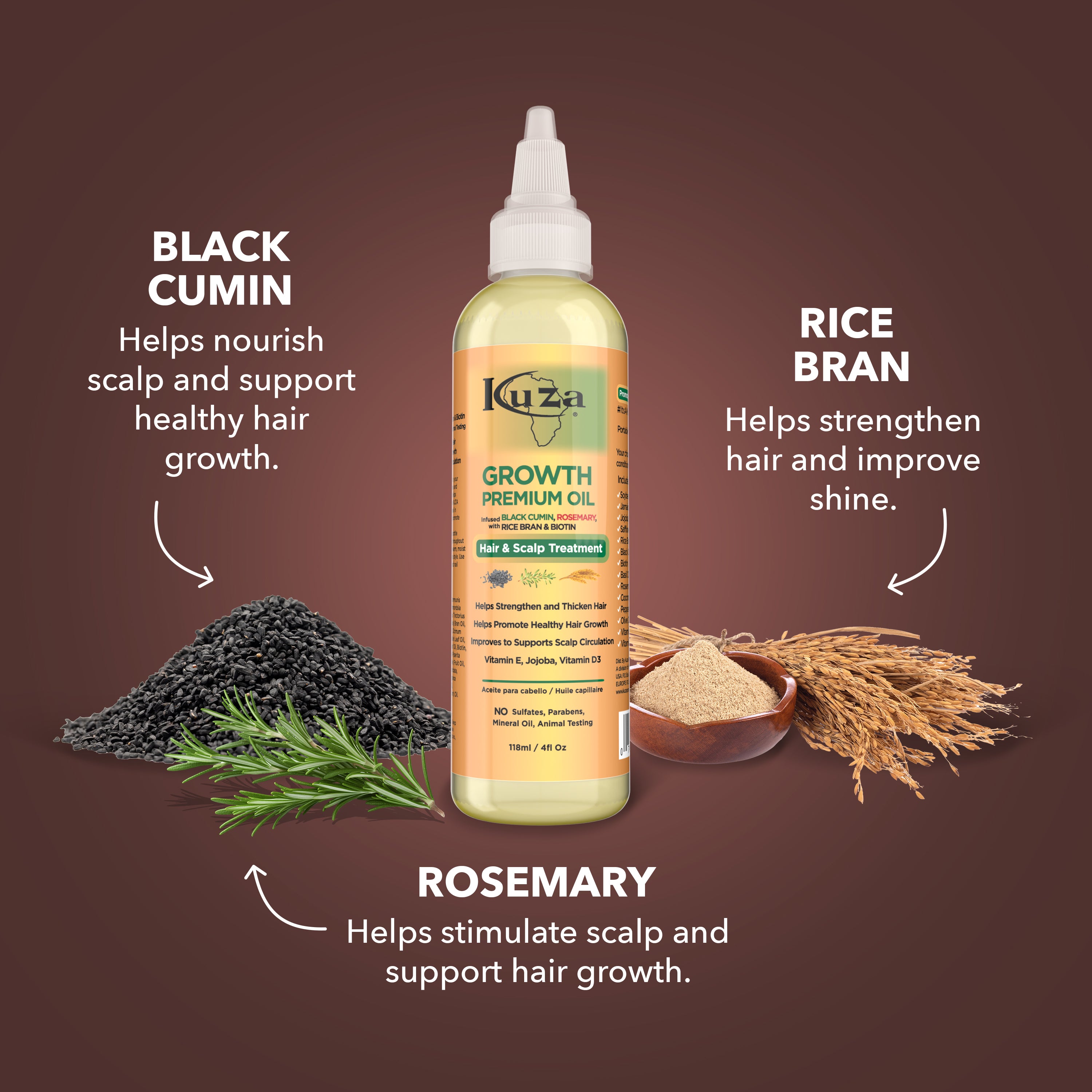 Kuza Growth Premium Oil olio capelli 118 ml crescita