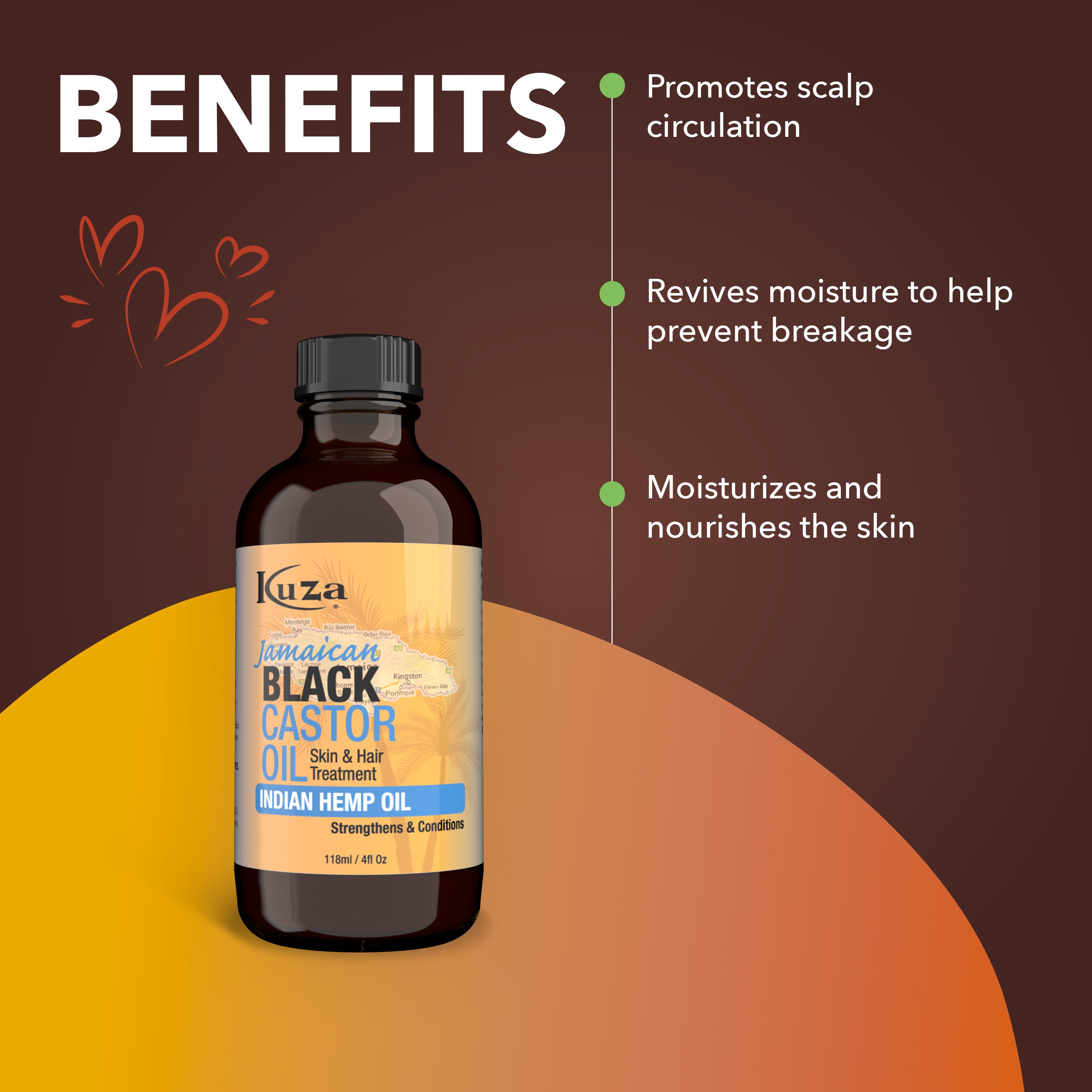 Kuza Jamaican Black Castor Oil Indian Hemp olio capelli 118 ml rinforzante