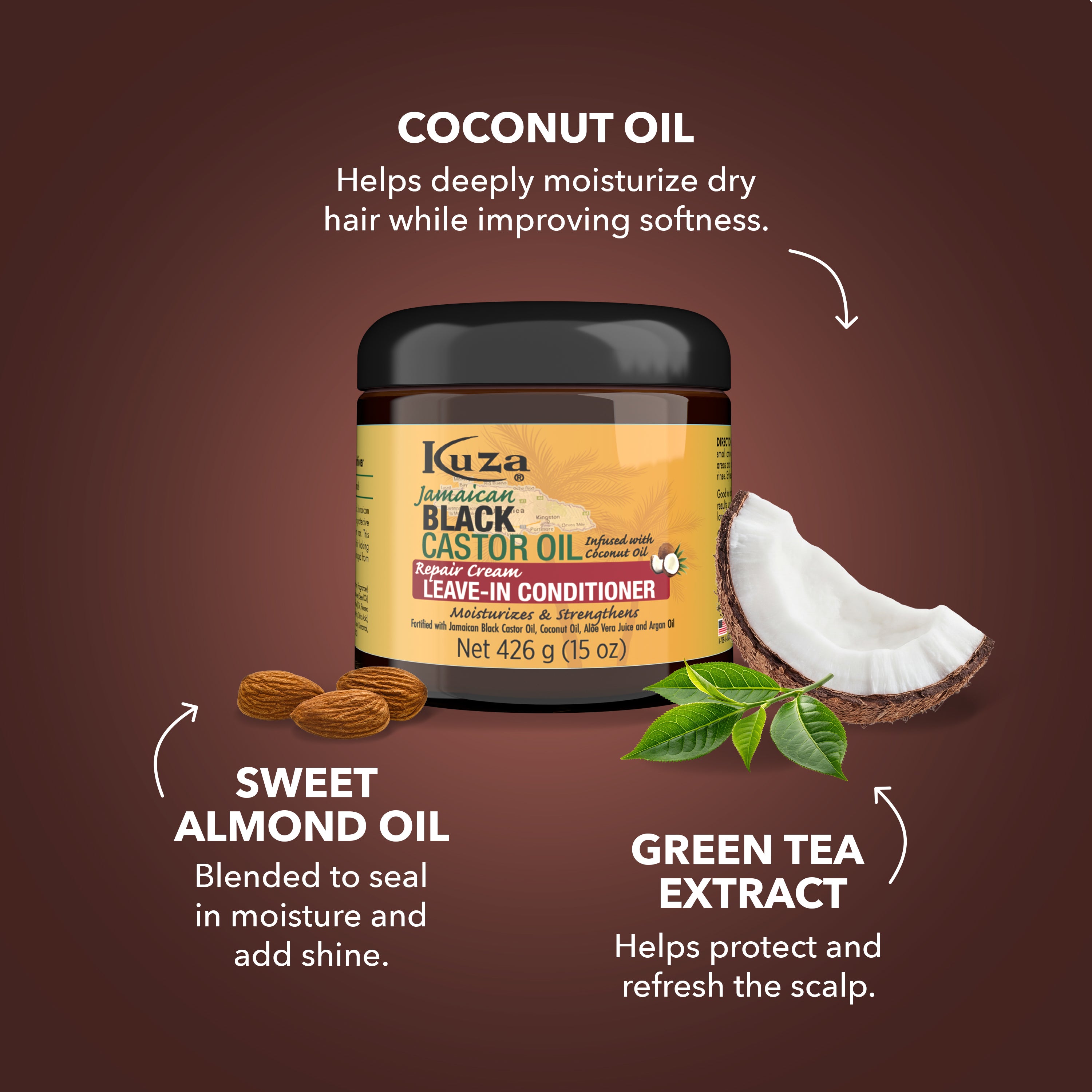 Kuza Jamaican Black Castor Oil balsamo leave-in 15 oz