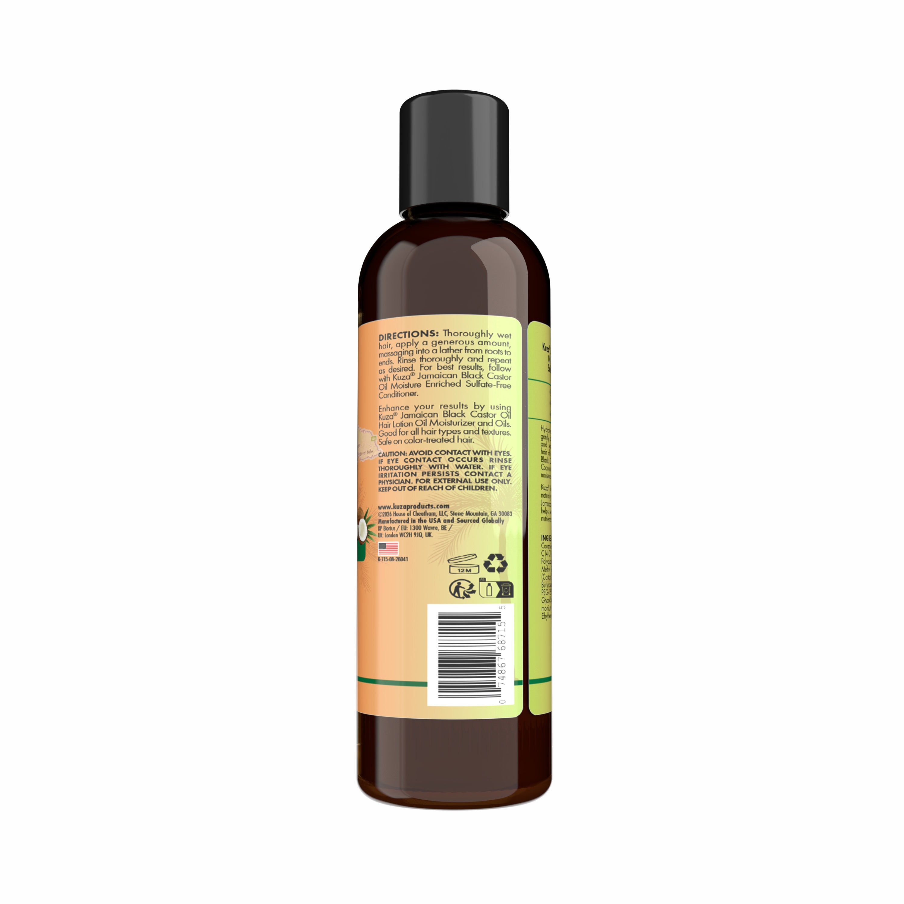 Kuza Jamaican Black Castor Oil shampoo capelli cocco 237 ml delicato