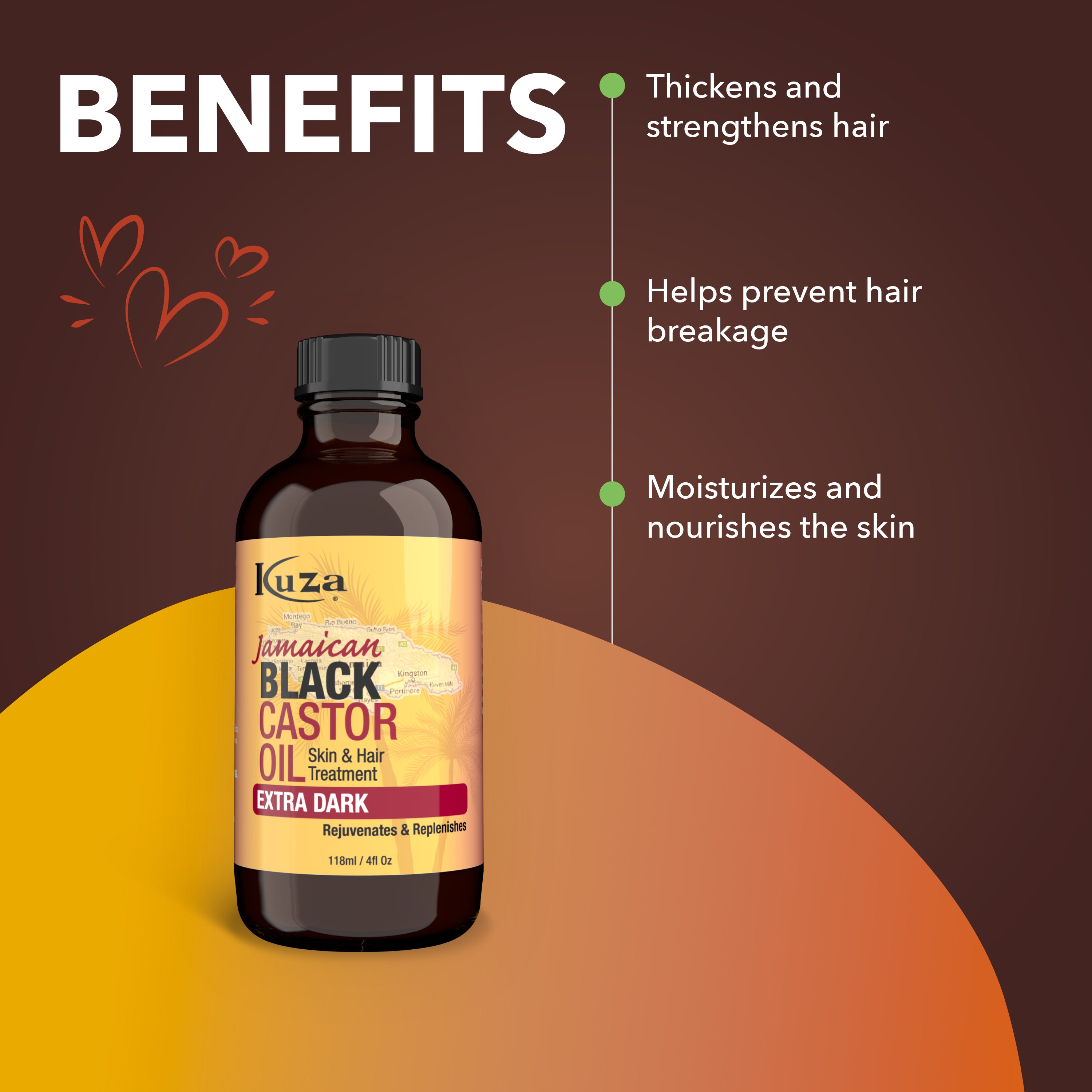 Kuza Jamaican Black Castor Oil Treatment olio capelli extra dark 118 ml