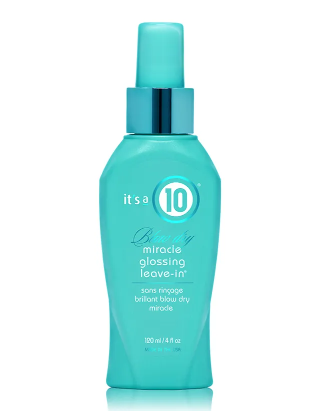 It's a 10 Miracle Blow Dry Glossing spray leave-in 4 oz lucidante