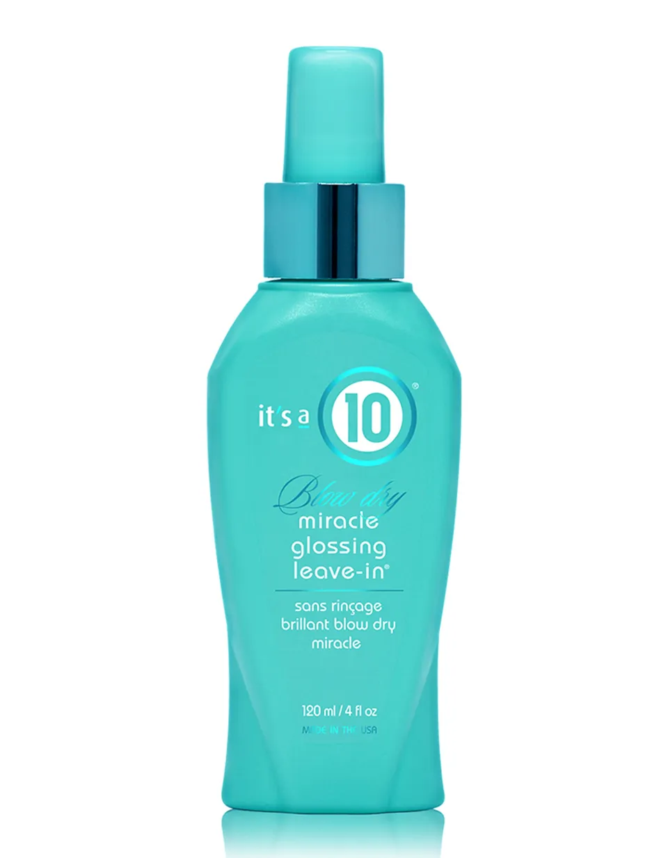 It's a 10 Miracle Blow Dry Glossing spray leave-in 4 oz lucidante