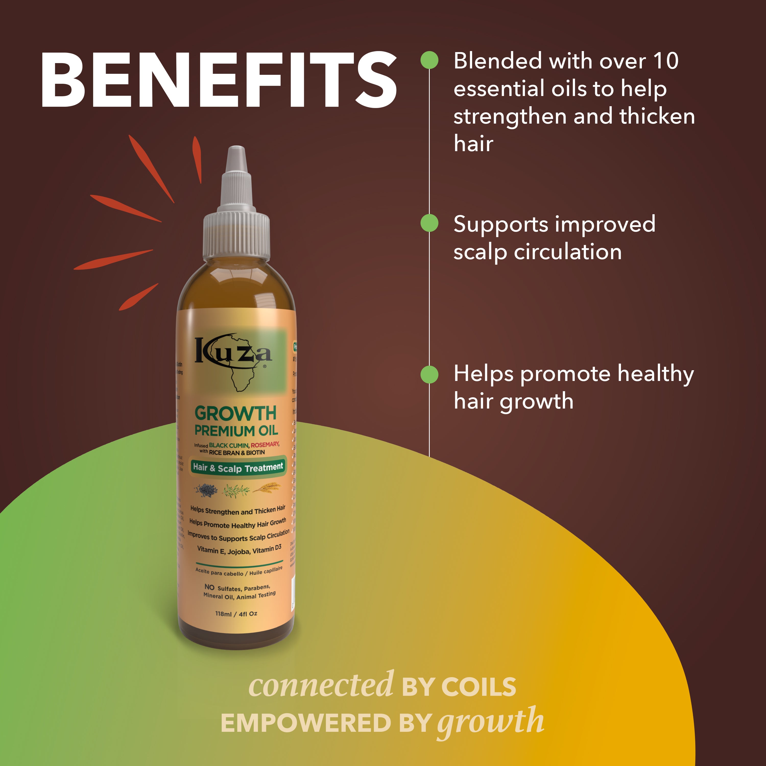 Kuza Growth Premium Oil olio capelli 118 ml crescita