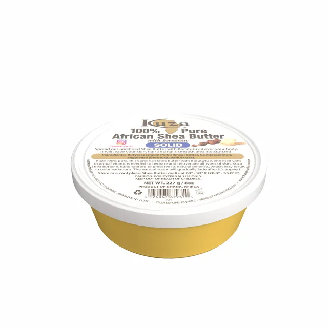 Kuza African Shea Butter burro karitè 8 oz giallo solido