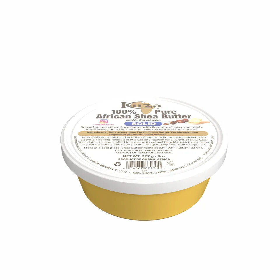 Kuza African Shea Butter burro karitè 8 oz giallo solido