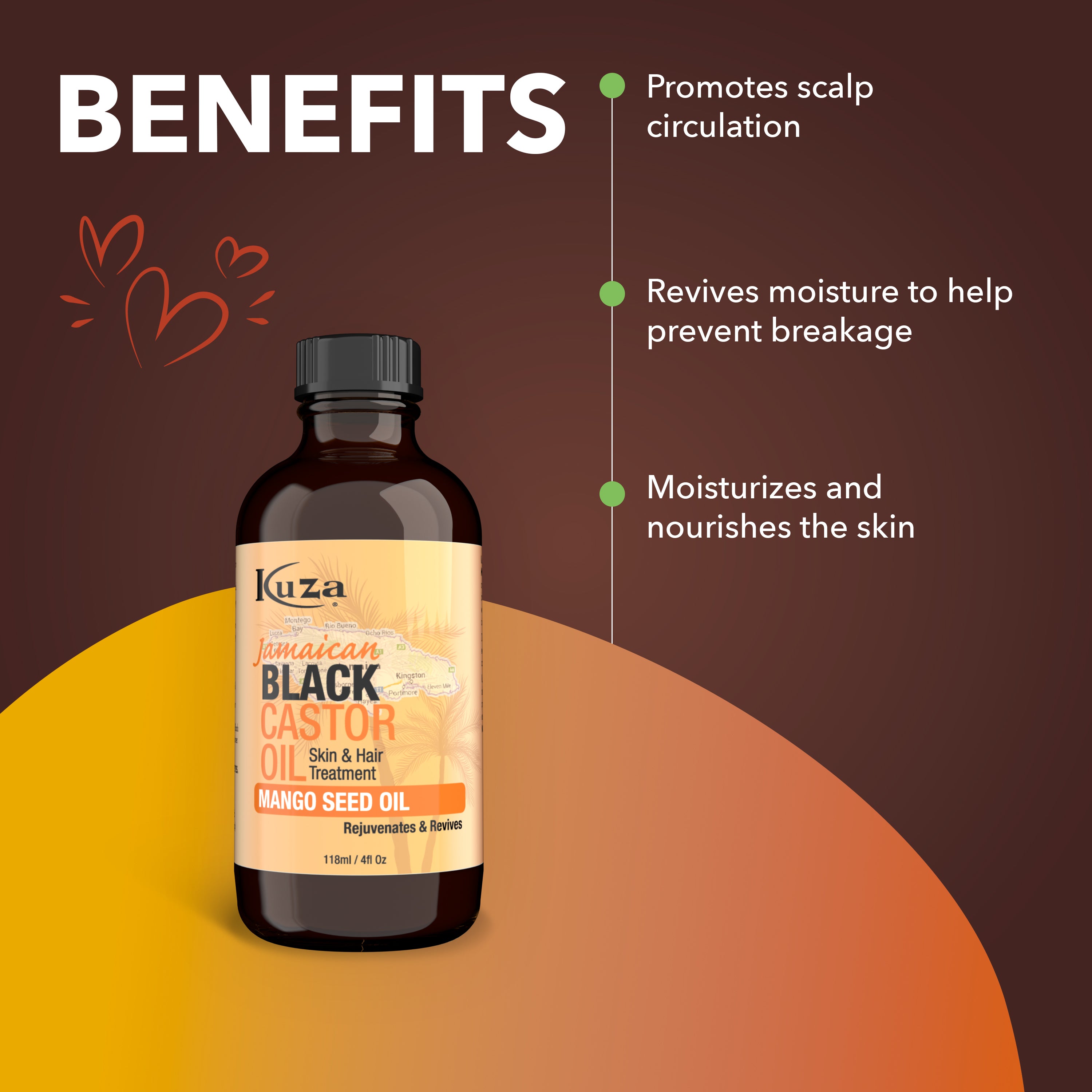 Kuza Jamaican Black Castor Oil Treatment olio capelli mango 118 ml cute