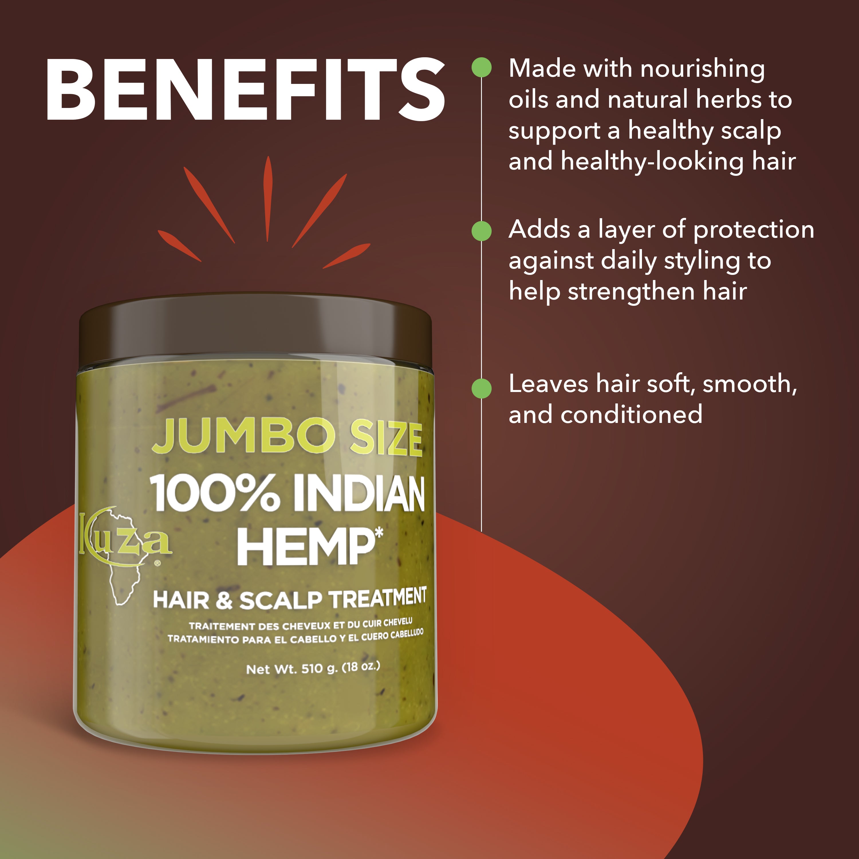 Kuza Indian Hemp trattamento capelli 510 g idratante