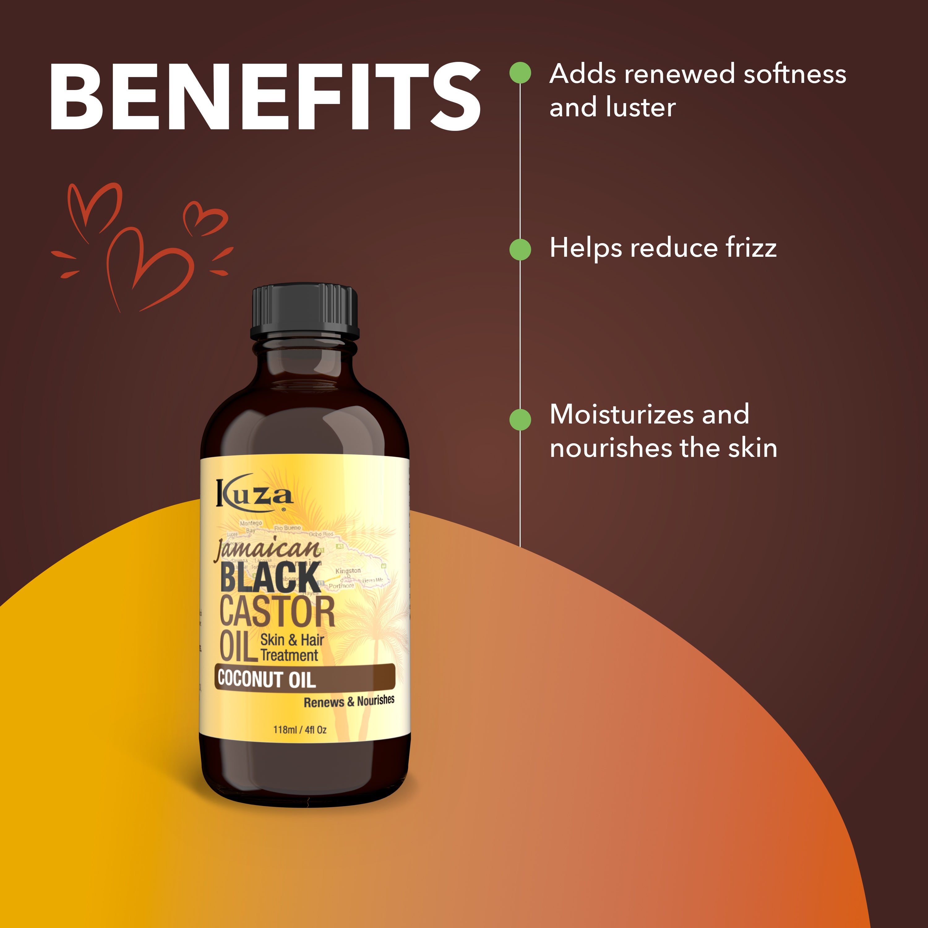 Kuza Jamaican Black Castor Oil olio cocco 118 ml nutriente